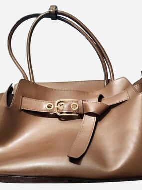 H&M Brown Shoulder Bag with Gold-Tone Buckle
